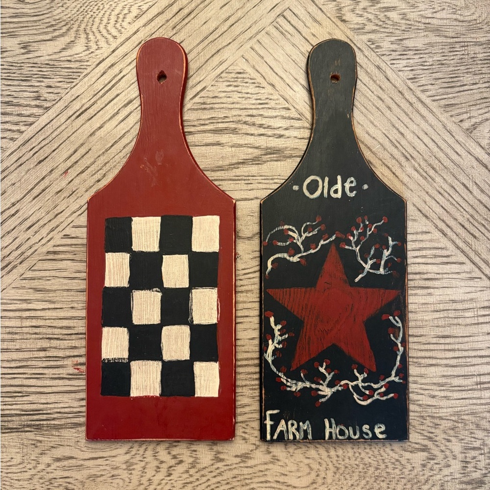 Rustic Red and Black Decorative Cutting Boards